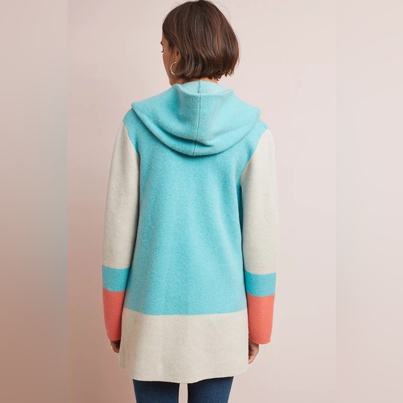 Anthropologie Field Flower Alpine Colorblock Sweater Coat Cardigan - Picture 4 of 8